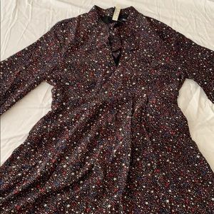 Madewell Balsam Tie-Neck Dress in Starry Night
